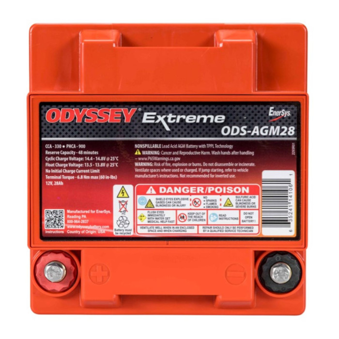 Batteria Odyssey Ods-agm28 (ex Pc925l) Agm Extreme Series 28 Ah.