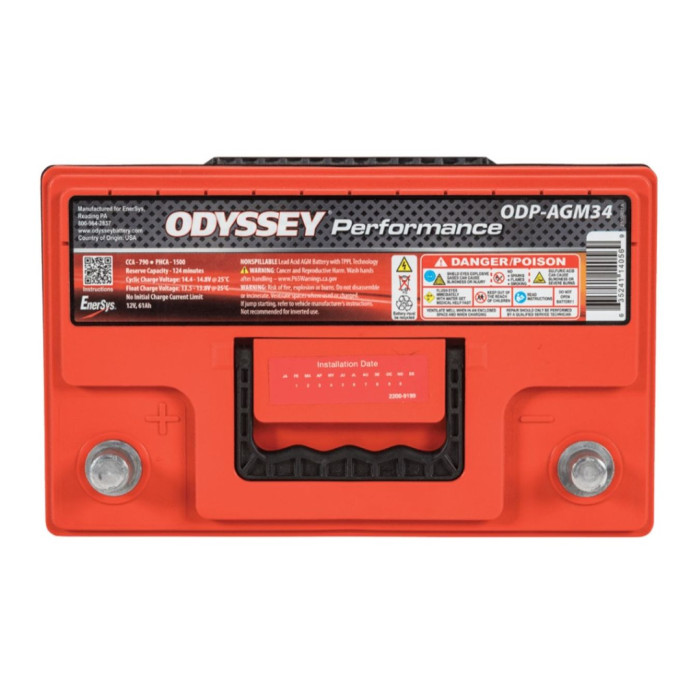 Batteria Odyssey Odp-agm34 (ex 34-790) Agm Performance Auto 61 Ah.