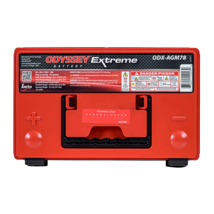 Batteria Odyssey Odx-agm78 (ex 78-pc1500) Agm Extreme Series 68 Ah.