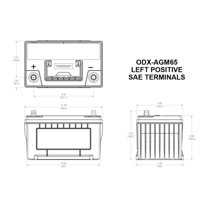 Batteria Odyssey Odx-agm65 (ex 65-pc1750t) Agm Extreme Series 74 Ah.