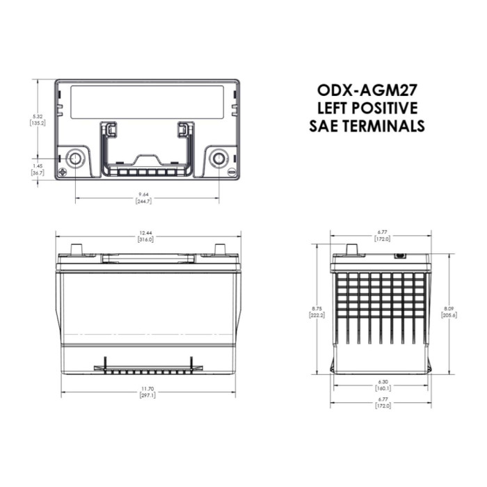 Batteria Odyssey Odx-agm27 Agm Extreme Series 92 Ah.