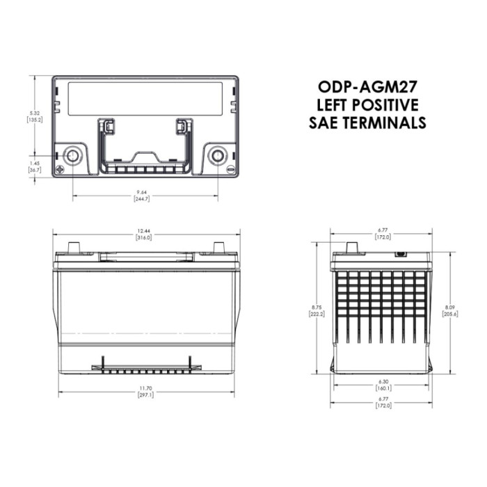 Batteria Odyssey Odp-agm27 (ex 27-850) Agm Performace Auto 85 Ah.