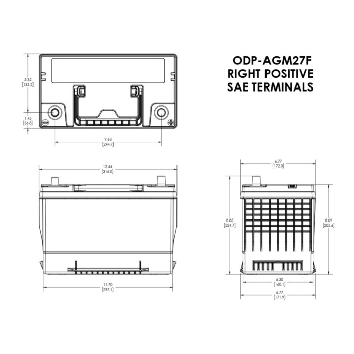 Batteria Odyssey Odp-agm27f (ex 27f-850) Agm Performace Auto 85 Ah.