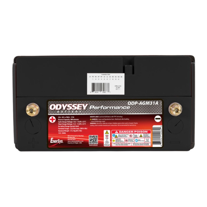 Batteria Odyssey Odp-agm31a (ex 31-925t) Agm Performace Auto 100 Ah.