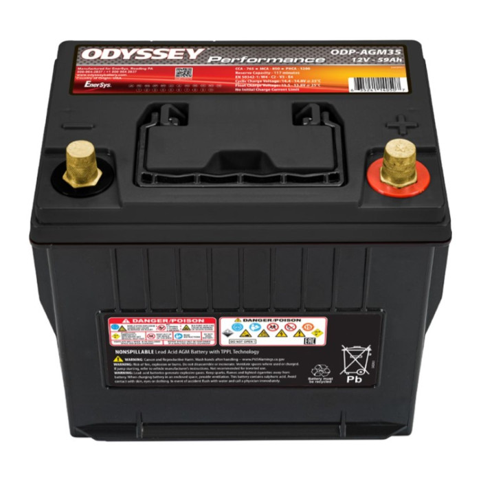 Batteria Odyssey Odp-agm35 (ex 35-675) Agm Performance Auto 59 Ah.