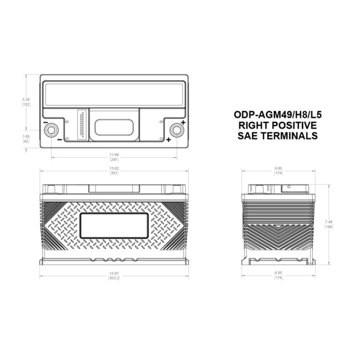 Batteria Odyssey Odp-agm49 H8 L5 (ex 49-950) Agm Performance Auto 94Ah
