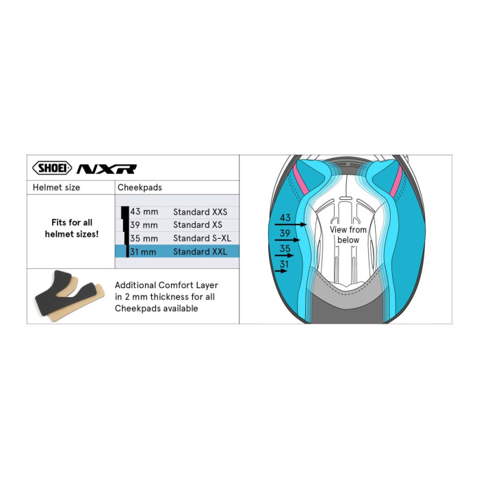 Guanciali Shoei Per Casco Nxr/rf-120035