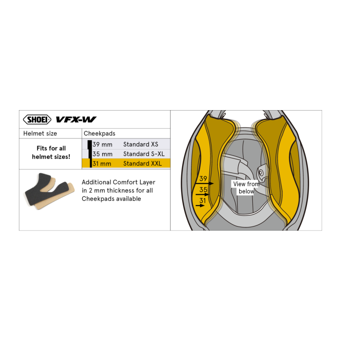 Shoei Type-c Guanciali  39