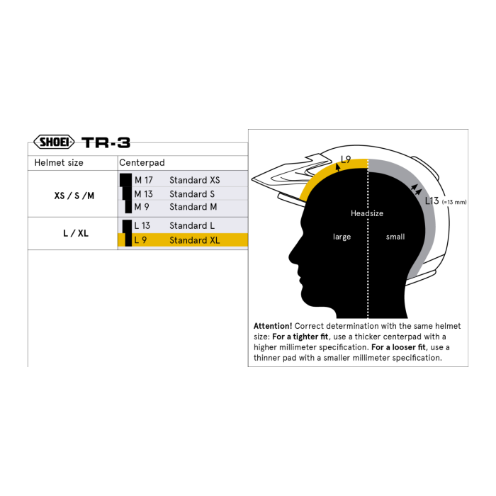 Cuffia Shoei L13 Per Casco Tr-3 Tg. L