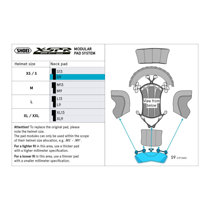 Shoei Type-p Calotta Interna Neck L9 (x-spro Pro)