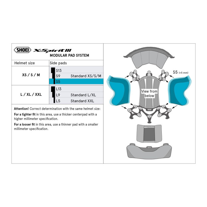 Shoei Type-i Calotta Interna Side L5