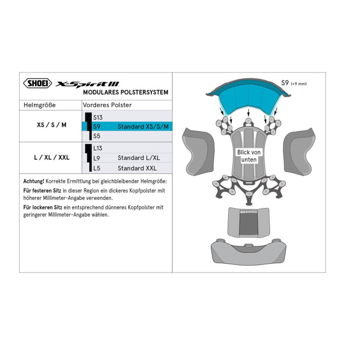 Shoei Type-i Calotta Interna Front S9