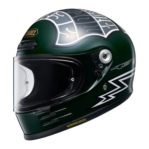 Casco Integrale Shoei Glamster 06 Heiwa Motorcycle Tc4 Verde Grigio