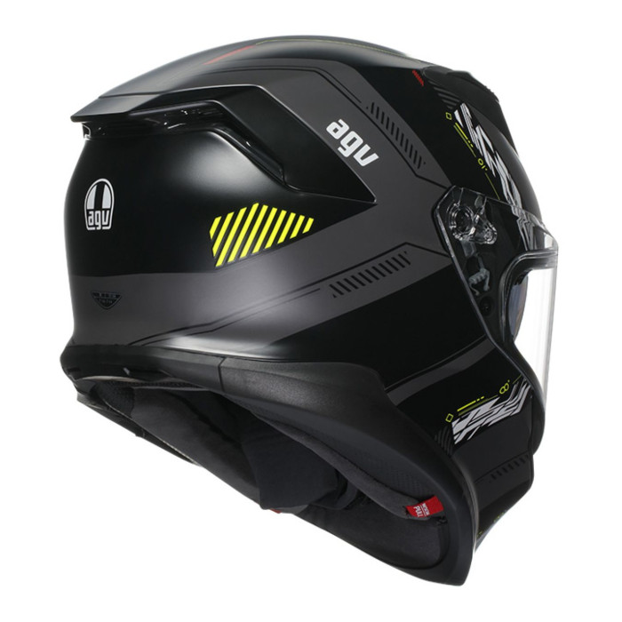 Casco Integrale Agv K7 In Fibra Kyber Matt Grey/yellow Fluo