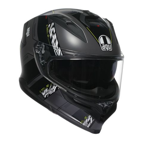 Casco Integrale Agv K7 In Fibra Kyber Matt Grey/yellow Fluo