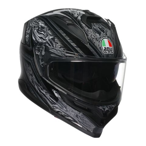 Casco Integrale Agv K7 In Fibra Damascus Black/silver