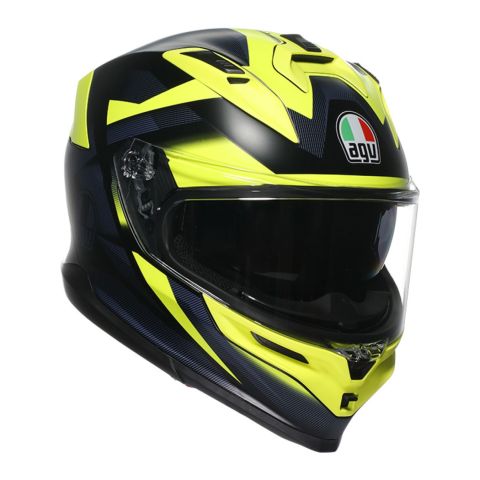 Casco Integrale Agv K7 In Fibra Glimpse Matt Black/yellow Fluo