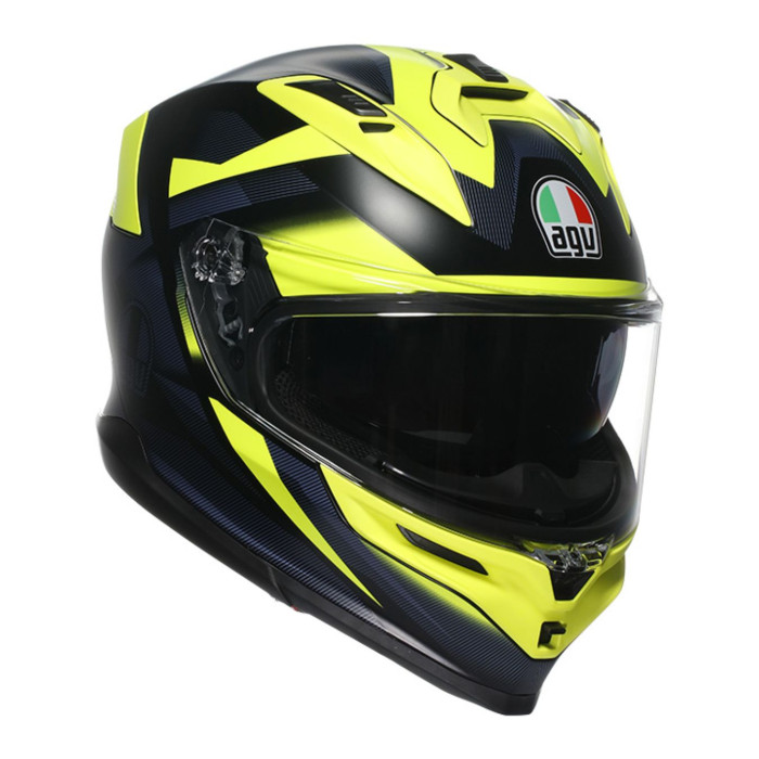 Casco Integrale Agv K7 In Fibra Glimpse Matt Black/yellow Fluo
