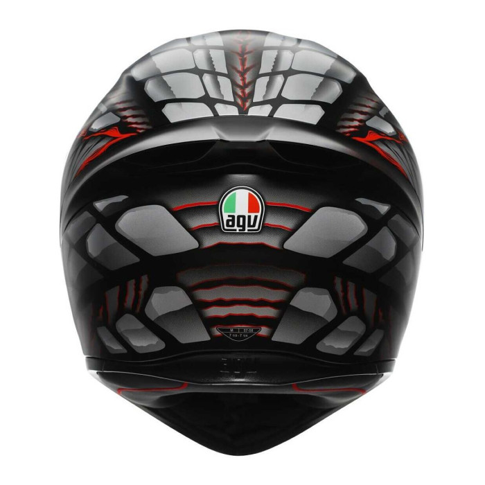 Casco Integrale Agv K1 E2206 Lyzard Matt Black/grey/red