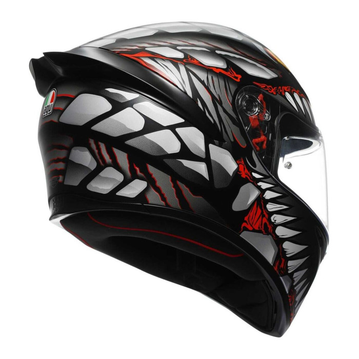 Casco Integrale Agv K1 E2206 Lyzard Matt Black/grey/red