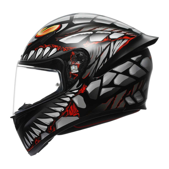 Casco Integrale Agv K1 E2206 Lyzard Matt Black/grey/red