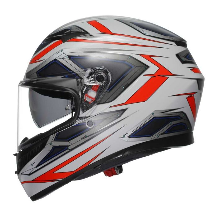 Casco Integrale Agv K3 E2206 Space Matt White/red Fluo