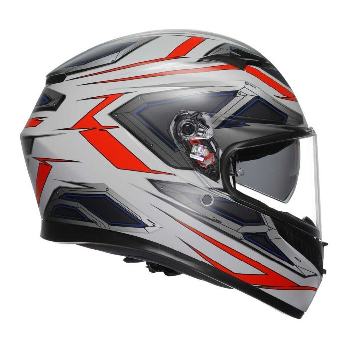 Casco Integrale Agv K3 E2206 Space Matt White/red Fluo