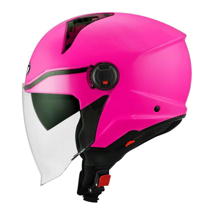 Casco Jet Kyt D-city Plain Fuxia Fluo
