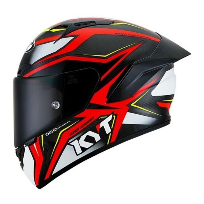 Casco Integrale Kyt Nz-race Carbon Stride Red/white