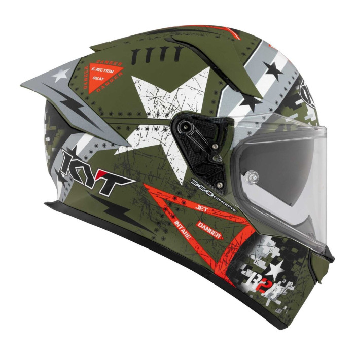 Casco Integrale Kyt R2r Max Assault Matt Army Green