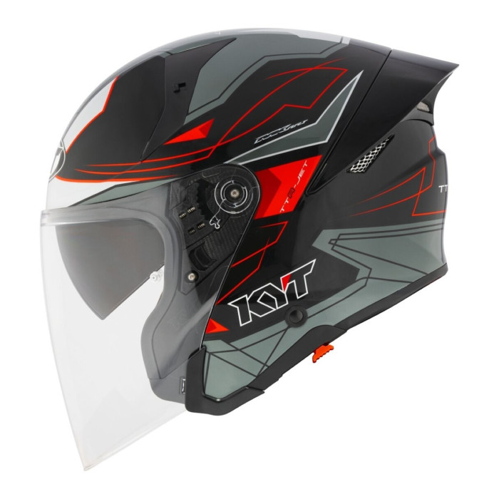 Casco Jet Kyt Ttr-jet Led Black/grey
