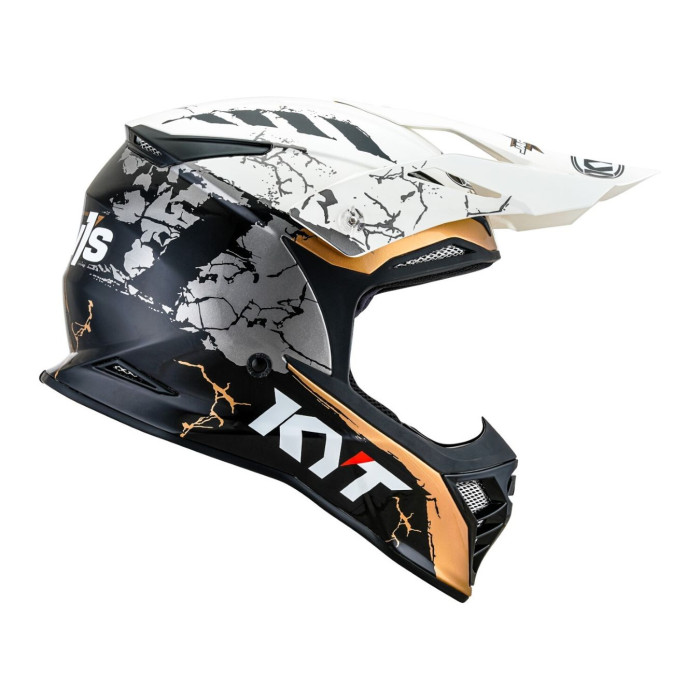 Casco Off-road Kyt Skyhawk R2r Jarvis Edition White/gold