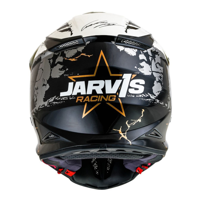 Casco Off-road Kyt Skyhawk Jarvis Edition White/gold