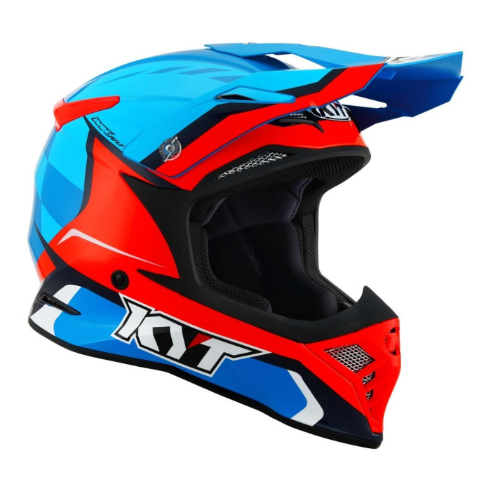 Casco Off-road Kyt Skyhawk Glowing Blue/orange Fluo