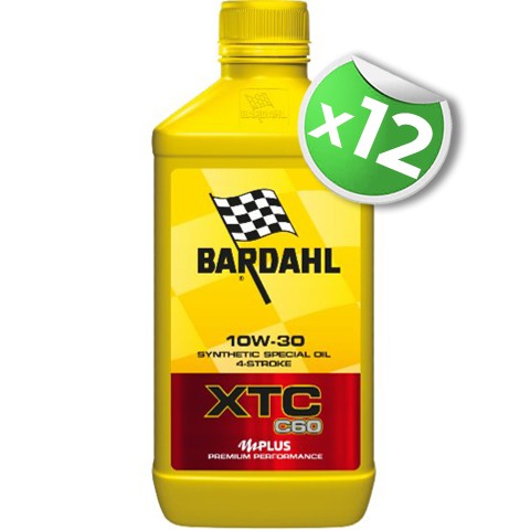 12 Lt. Olio Bardahl XTC C60 10w30 Moto Conf. 1Lt.
