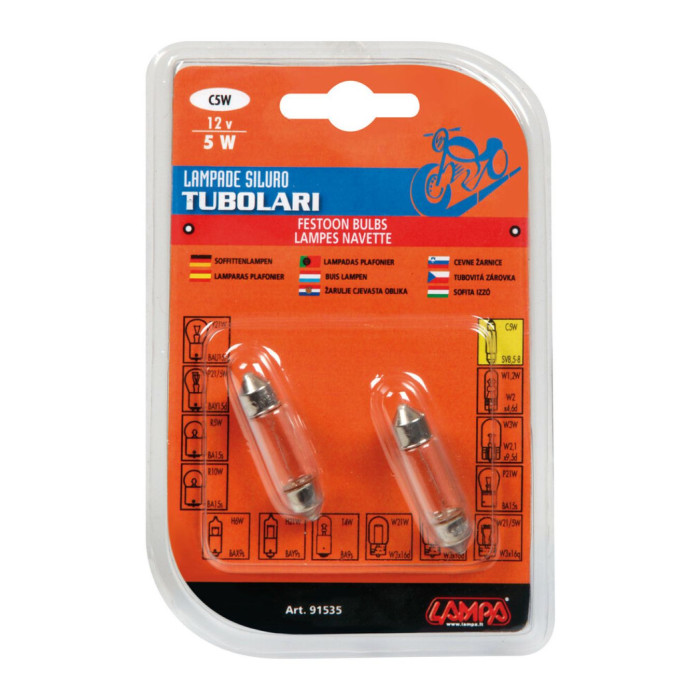 Lampe torpille 12v - C5W - 11x35 mm - 5W