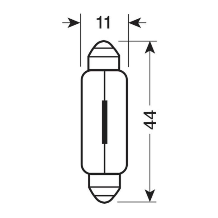 12V Torpedolampe - 11x44 mm - 10W