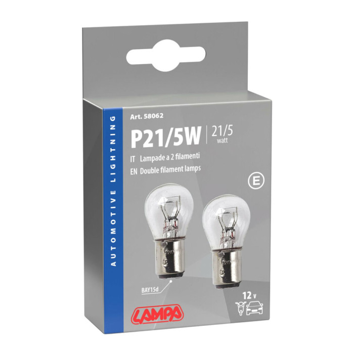 Coppia Lampadine Lampa 2 Filamenti 21/5w Bay15d