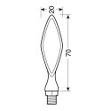 Coppia Frecce Cromate Mod Storm Led Vetro Bianco