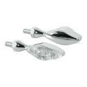 Coppia Frecce Cromate Mod Storm Led Vetro Bianco