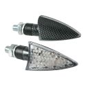 Coppia Frecce Al Led Lampa Omologate Mod Spike 12v Carbon Look