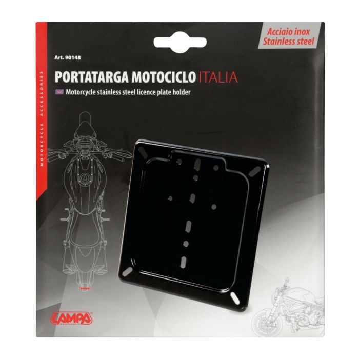 Base de plaque d’immatriculation en acier inoxydable noir