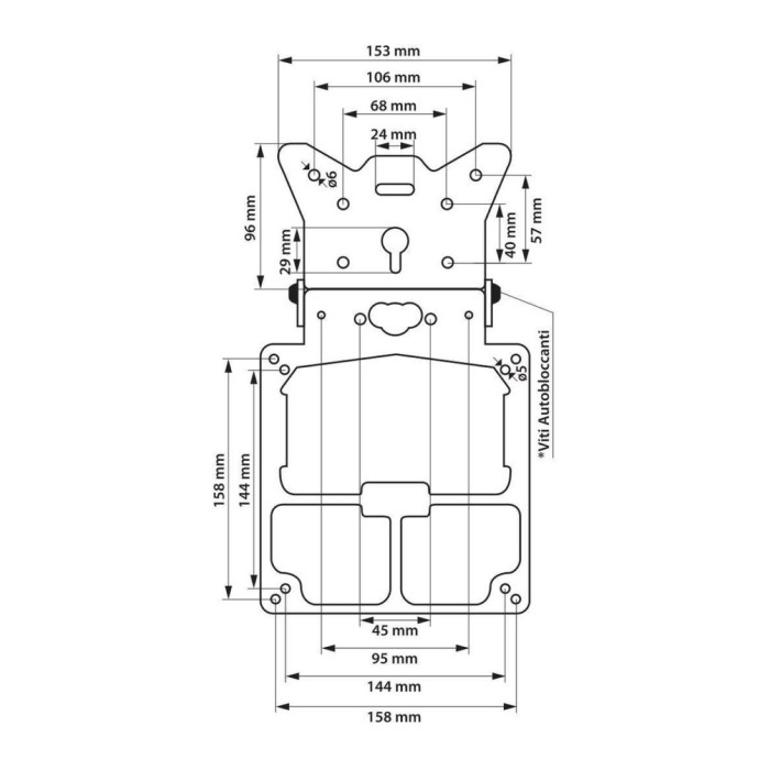 Uni adjustable license plate holder. Aluminium