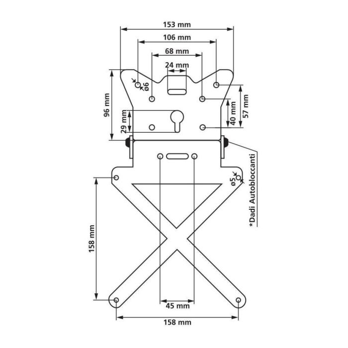 X-plate license plate holder with variable inclination Lampa 90144