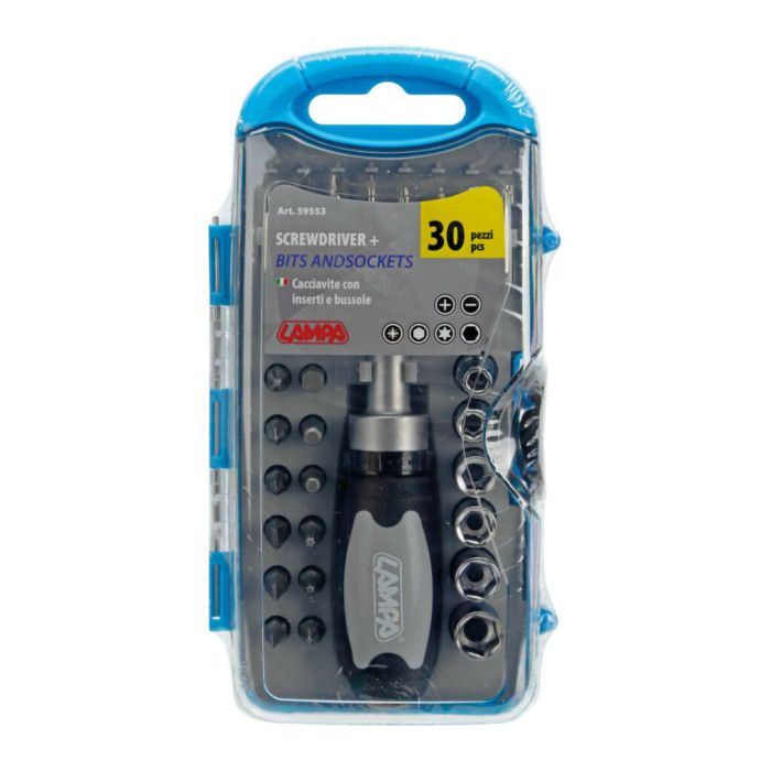 Set of 30 pieces bits and compasses