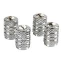 Set 4 Tappi Coprivalvola Alluminio + Cristalli