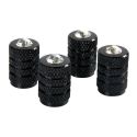 Set 4 Tappi Coprivalvola Neri + Cristalli