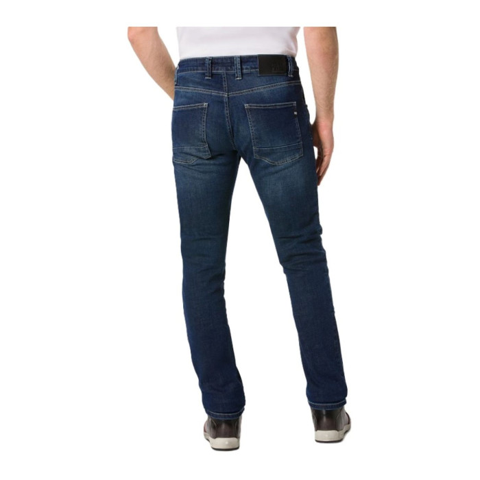 Jeans Moto Pmj New Rider Uomo Made In Italy Blue