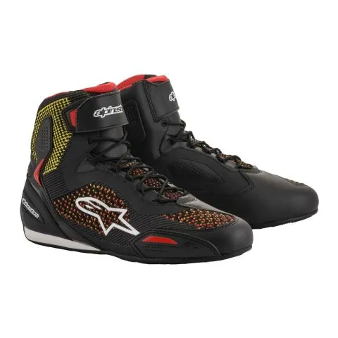 Scarpe Touring Alpinestars Faster-3 Rideknit Black Red Yellow Flu