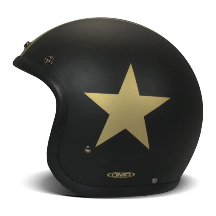 Casco Jet Dmd Retro Color Star Gold
